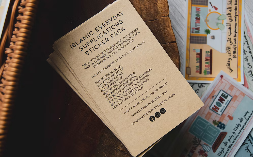 Daily Supplications/Duas Stickers - Pack of 10
